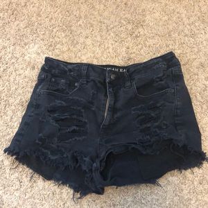 Black jean shorts